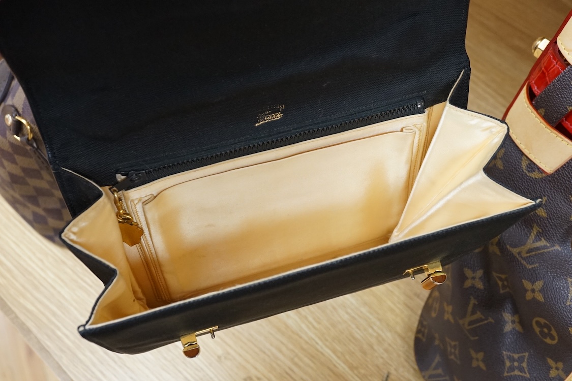 Two 1950's-60's Gucci handbags with one dust bag, largest 26cm wide
